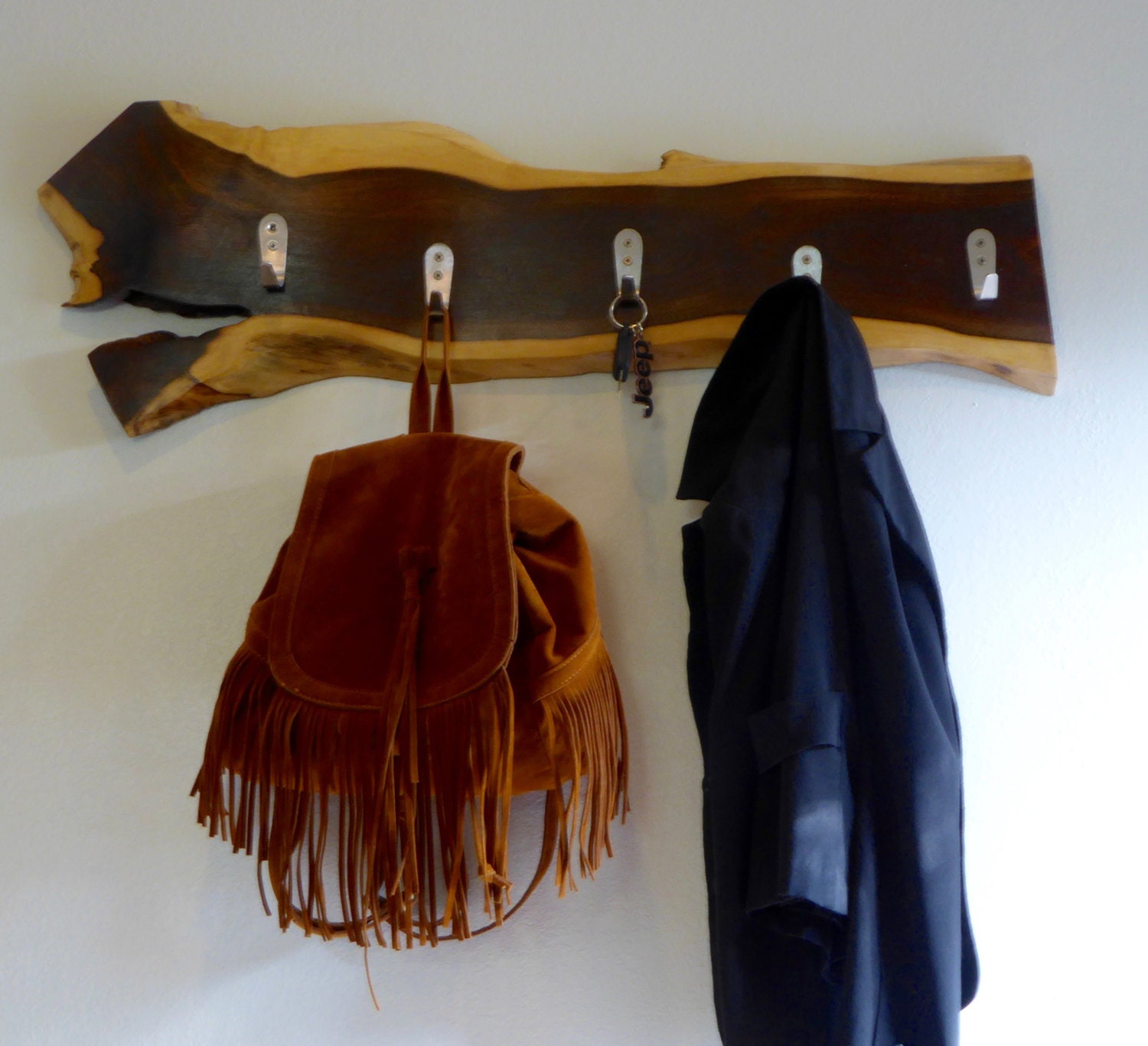 Entryway Coat Rack/ Live Edge Coat Rack/ Wall Mount Coat Rack/