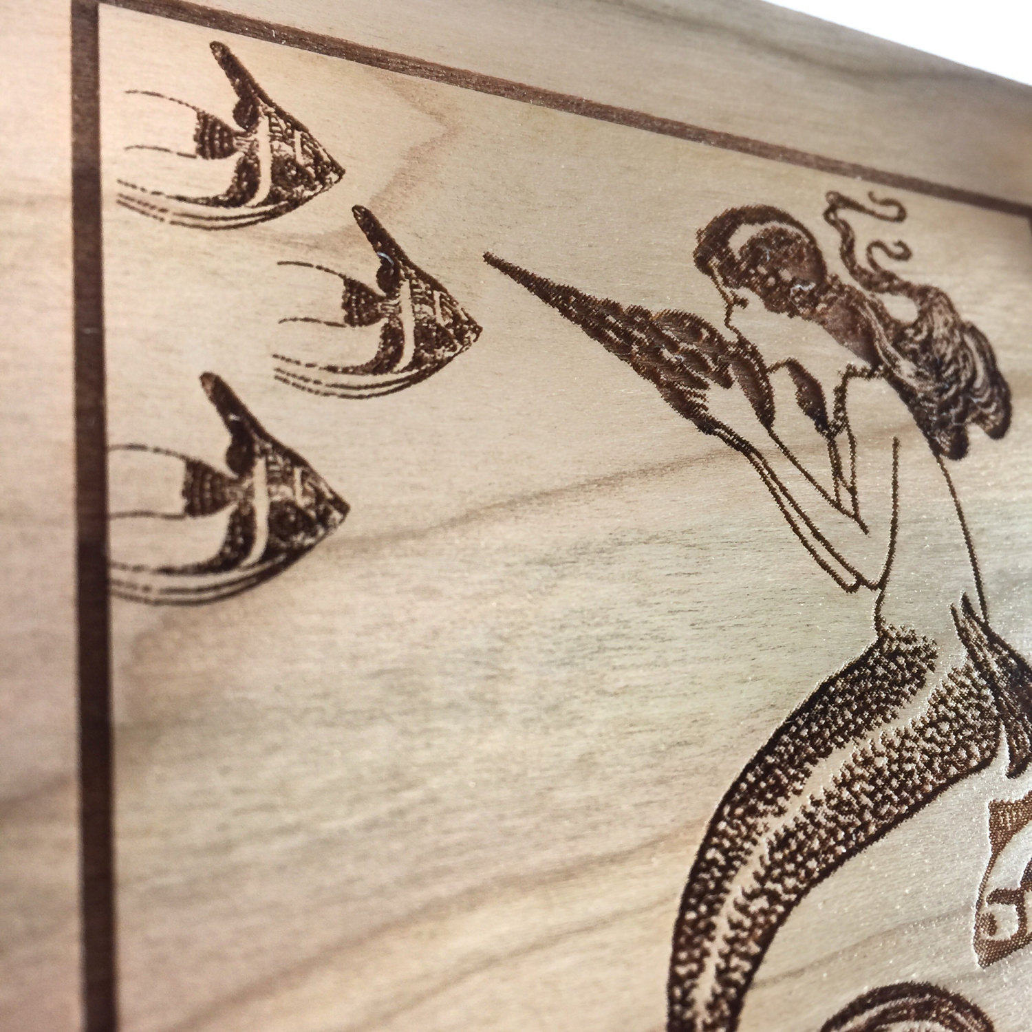 Mermaid Box Mermaid Jewelry Box Keepsake Box Wood