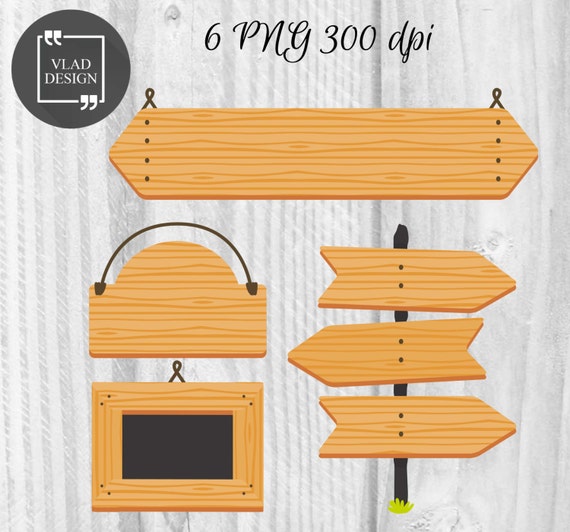 Flat wooden boards Clipart Wood Clipart Digital Wooden