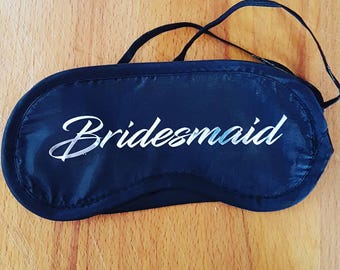 Custom sleep mask, eyemask, sleeping, Personalised, Unisex, Bridesmaid, wedding Party, gift.