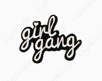 Girl Gang Iron On Patch - Embroidery Girl Gang Applique Iron On Patch