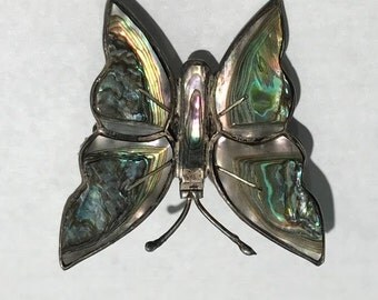 Mexican Southwestern Sterling Silver & Abalone Pin