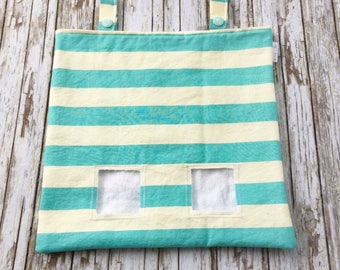 Blue Striped Hay Bag for Guinea Pigs and Other Small Animals