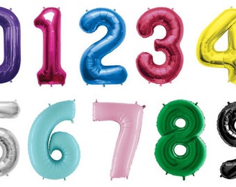 Giant Number Balloons | Choose Your Color - Choose Your Number | Birthday Decorations