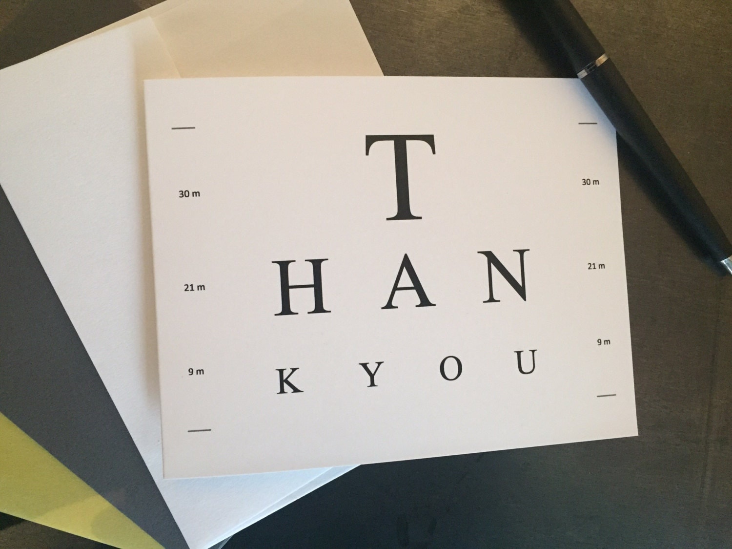 Eye Doctor Thank You Card Envelope Eye Test Eye Themed