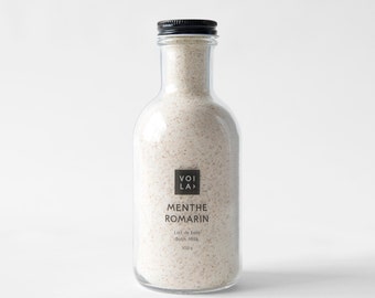 Lait de bain (Menthe Romarin) - Poudre Lait Avoine - Soins Naturels- Huiles essentielles- Voila Natural Care