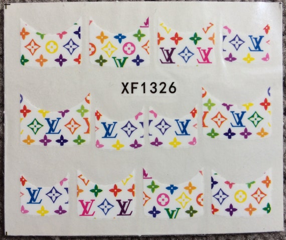 Louis Vuitton LV 12 3D Designed Nail Art Sticker Water Decals Transfer nail tips from ...