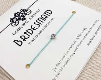 Will You Be My Bridesmaid Proposal Bridesmaid Card Wish Bracelet Bridesmaid Ask Gift Bridesmaid Gift Bridesmaid Bracelet Bridesmaid Gifts