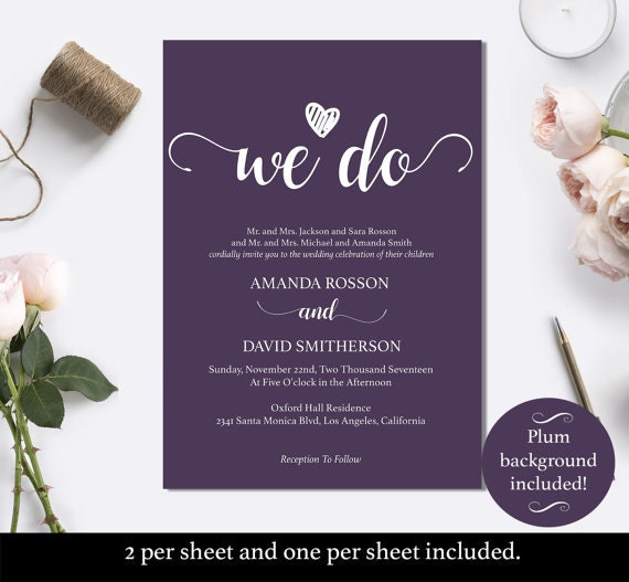 Plum Wedding Invitations 6