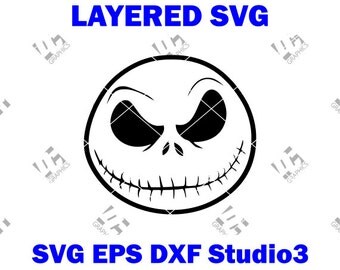 Jack Skellington - Nightmare Before Christmas- Cutting File in SVG, EPS, DXF, and Studio3 - Cricut, Silhouette Cameo Studio- Cut File