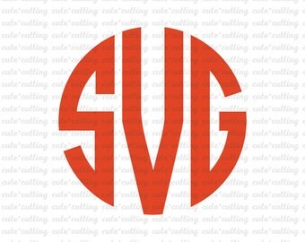 Circle Monogram svg Font svg, Initials svg, Letters Alphabet svg dxf jpeg cutting files for Silhouette Cameo, Portrait, Curio, Cricut