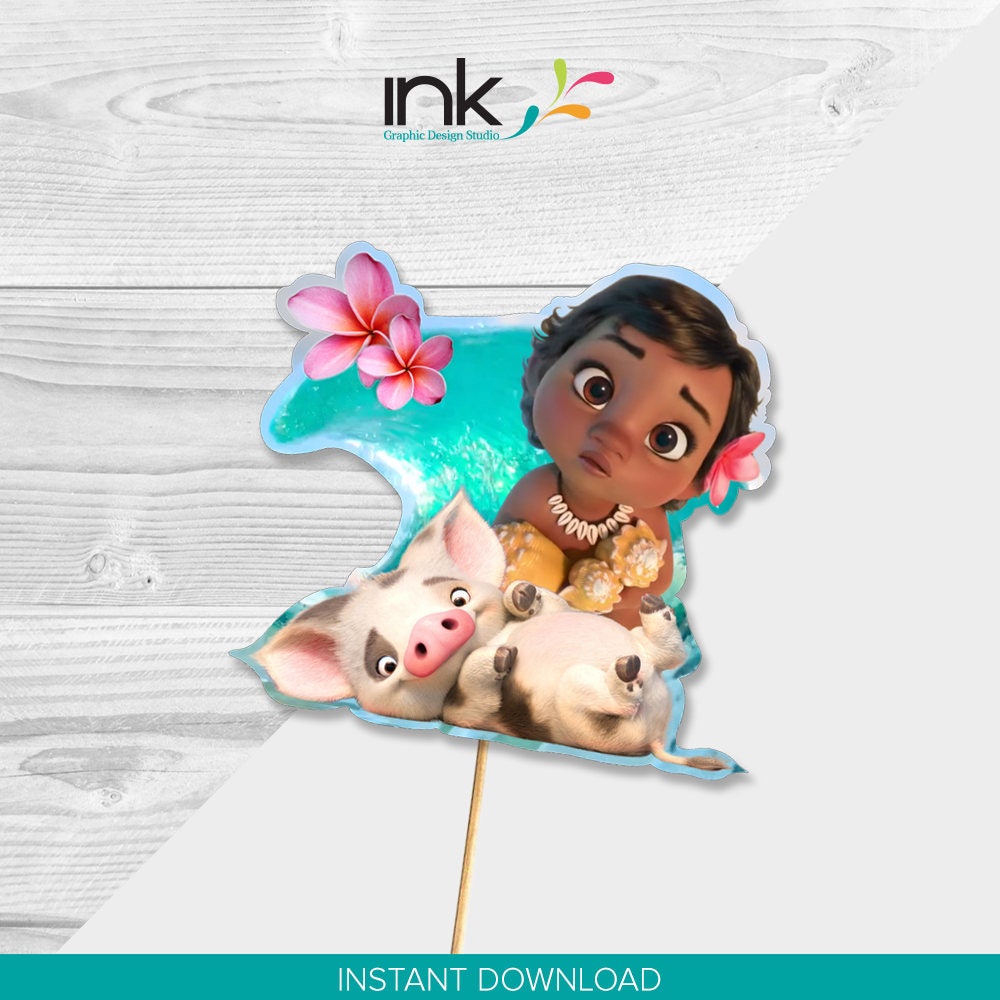 Disney Baby Moana Cake Topper Centerpiece Instant Download