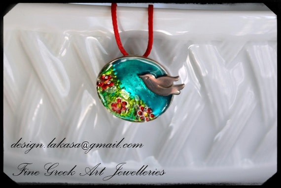 Necklace Enamel Dove Silver 925 White Gold-plated Jewelry Lakasa e-shop best gifts ideas for her birthday anniversary woman mother day love