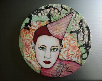 Around mixed media painting