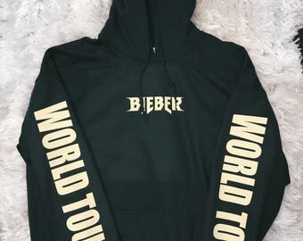 Purpose Tour Forest Green Hoodie Merch Justin Bieber