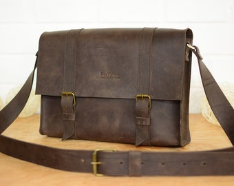 Messenger bag laptop bag leahter bag for men leather messanger Shoulder Bag brother gift Leather Satchel Bag Men Messenger Bag