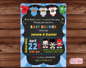 Superhero Baby Shower Invitation - Super baby shower invitation - super baby invitation - baby superhero invitation - Baby shower invitation