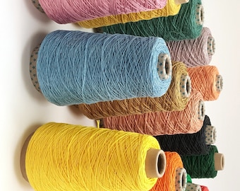 Pure Linen Weaving Yarn, Strong Smooth 100% Linen Thread, Dyed Linen Yarn for Macrame, Warp, Weaving, Machine Knitting, Crochet, Bookbinding