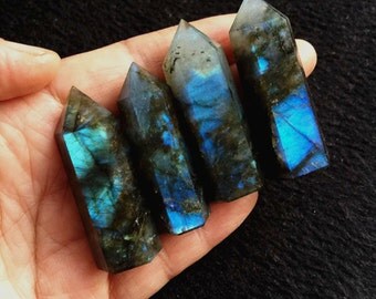 Best Large Labradorite Point/Labradorite Wand/Shiny Polished Labradorite Tower(Size:,30mm,40mm,50mm,60mm,70mm,80mm,90mm,100mm,150mm,200mm)