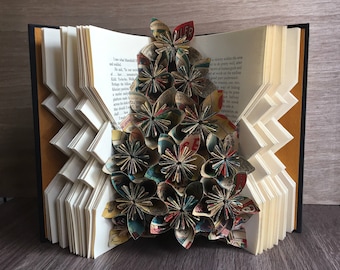 Turquoise Lament Book Art Sculpture - Comic Book Flowers - Folded Book Art - Altered Books - Book Folding - Unique Home Decor - Nerdy Gift