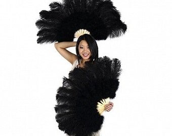 Ostrich and Marabou Feather Fan - P4