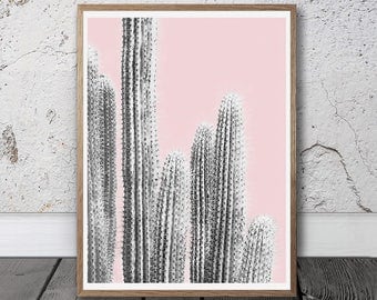 Pink Wall Art cactus print large cactus wall art digital print pastel Pink Wall Art cactus print large cactus wall art digital print pastel