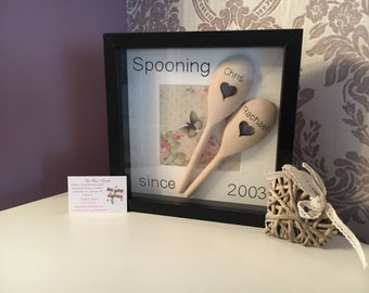 Personalised Valentines anniversary Spooning Frame