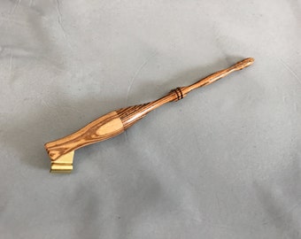 Hand Turned Bocate & Zebrawood Oblique Pen Holder