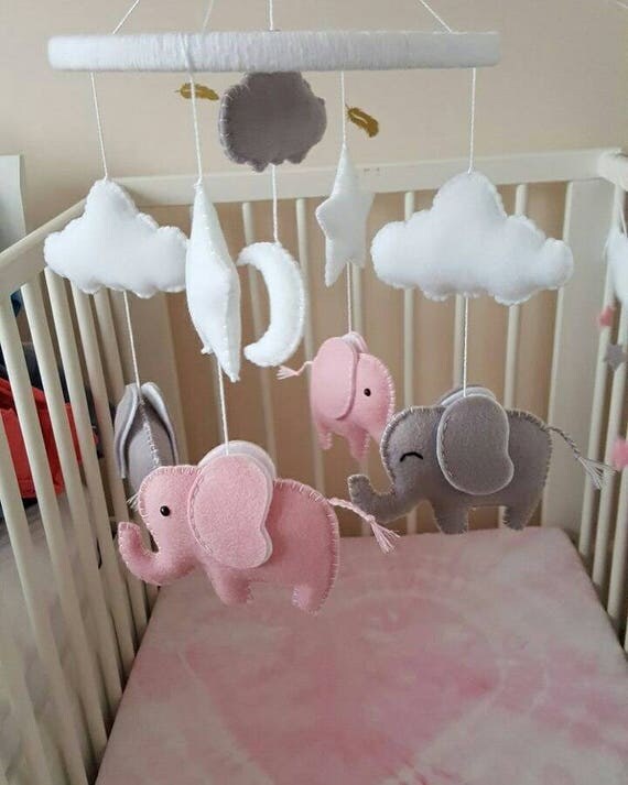 Elephant mobile elephant baby mobile baby girl mobilebaby