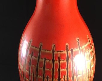 Large Orange Vase - GERMANY - JASBA - VASE - 1960s