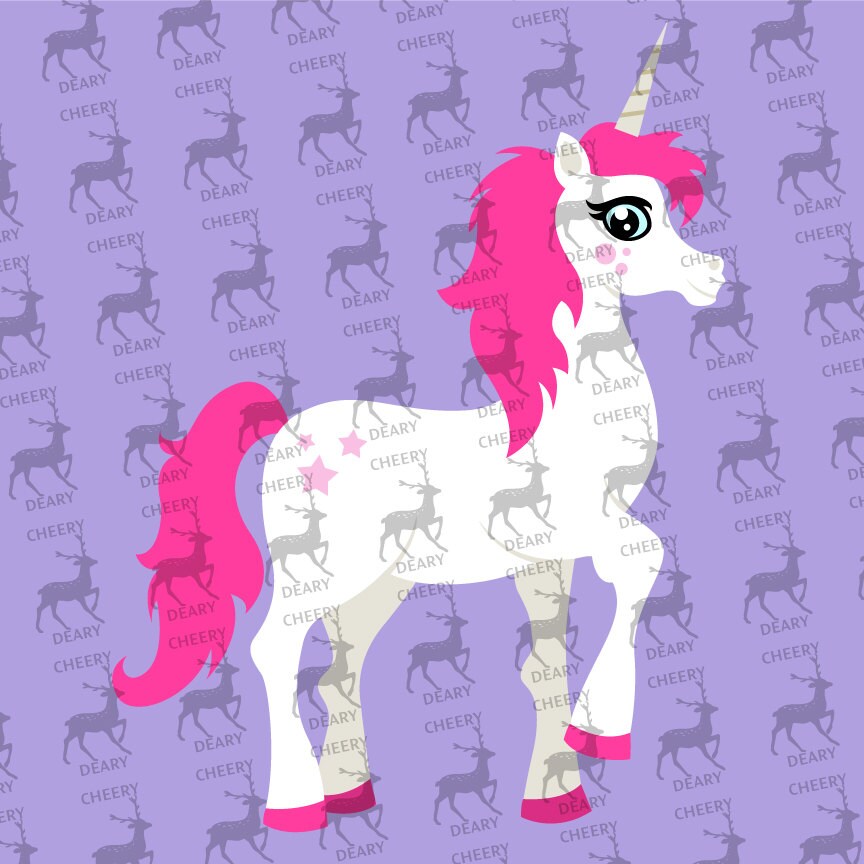 Download Girly Unicorn Digital File SVG DXF EPS for use with