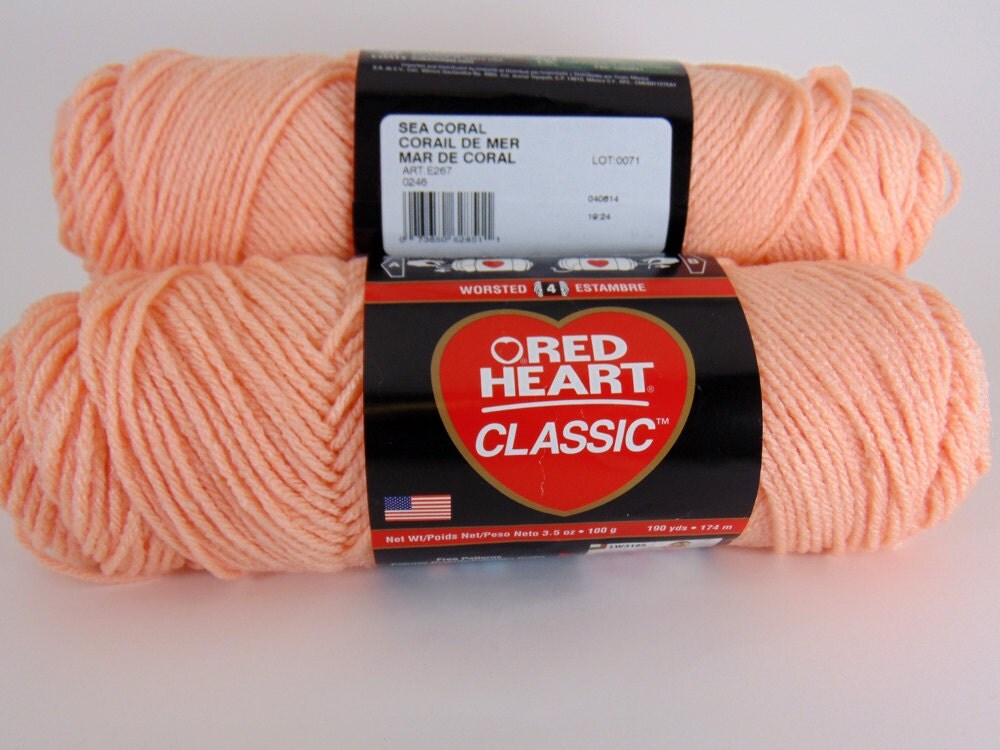 sea coral Red Heart Classic yarn worsted weight 2027