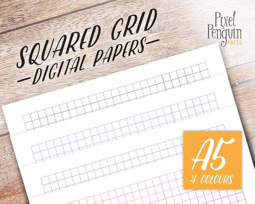 Grid Line Paper Graph Paper Journal Printable A5 Planner