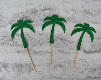 Palm Tree Cupcake Toppers, Tropical Party Decor, Moana Party Decor, Beach Party, Tropical Party, Tropical Cake Topper, Palm tree decor