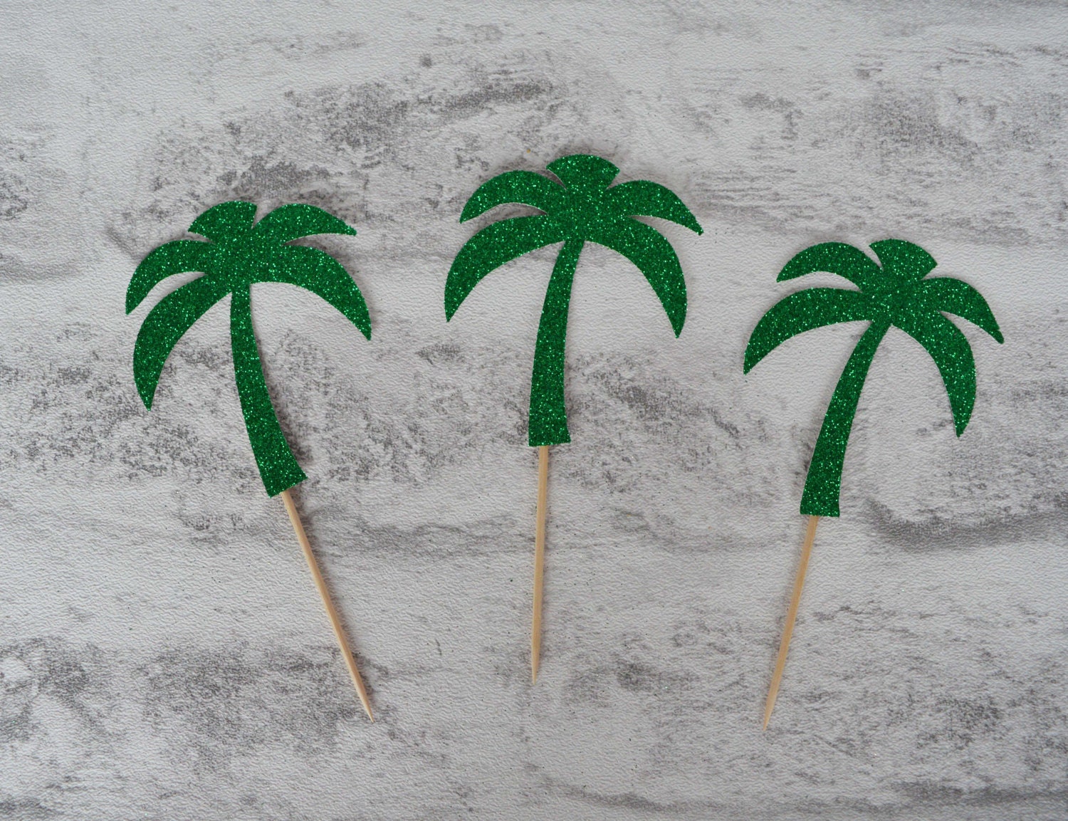 Palm Tree Cupcake Toppers Tropical Party Decor Birthday