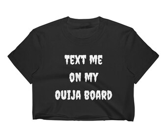 Text Me On My Ouija Board Pastel Goth 90s Grunge Gothic Punk Creepy Unicorn Mermaid Corset Skull Coffin Cross Crop Top