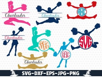 Cheer SVG Cut Files Cheerleader svg Cheerleading svg Cheer Monogram Frames Cheer SVG Cut Files Cheerleading silhouette Cheer Monogram Frames