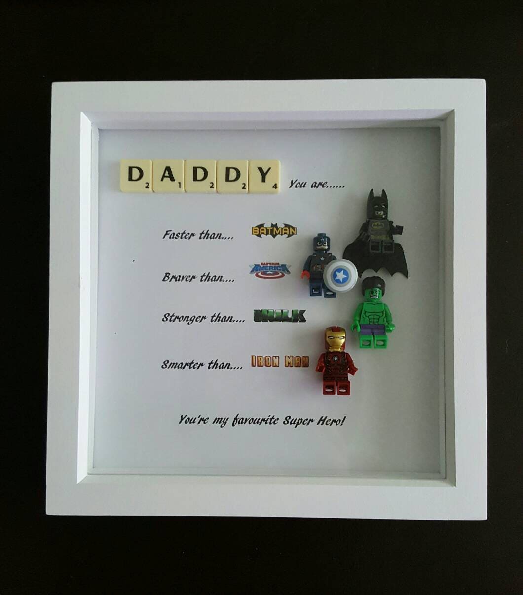 lego superhero frame for dad