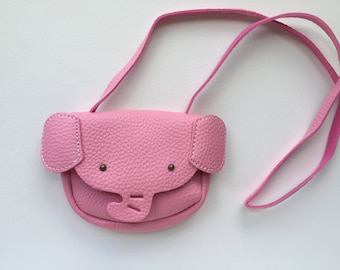 Elephant Toddler Purse, Vegan Leather, Purse, Kids Purse, Girls Purse, Coin Purse, Toddler Crossbody, Kids Fashion, Pink Elephant
