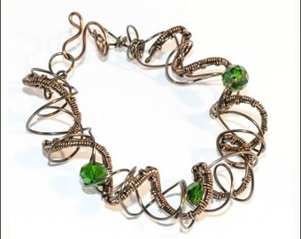 Wire-wrapped bracelet