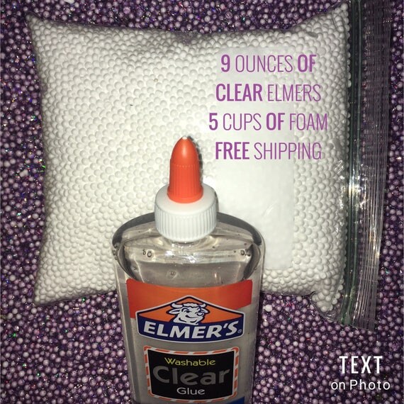 Styrofoam bead balls 9 ounce elmers clear glue & HOLOGRAPHIC