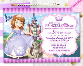 Tarjeta de cumpleaños de la invitación de la Princesa Sofía