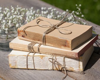 Set Of 3 Unbound Books For Shabby Chic Wedding Decor Vintage Home Uncovered Set Of 3 Unbound Books For Shabby Chic Wedding Decor Vintage Home Uncovered