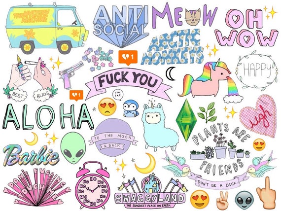 pink color big a4 tumblr sticker sheet planner diary stickers