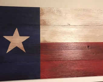 Texas Flag Rustic Sign