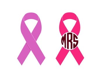 Cancer Ribbon SVG, Cancer Ribbon Monogram SVG, Cancer Survivor, SVG Files, Silhouette Files, Eps Files