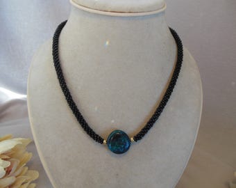 Turquoise Stone & Beaded Rope