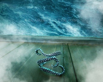 Octopus Ring, Tentacle Ring, Adjustable, Tentacle, Cthulhu, Kraken, Steampunk, Sea, Pirates, Viking, Nautical, Gothic, Punk, Cool, Fun