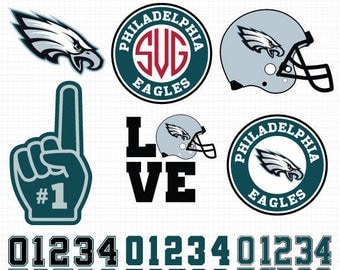 Philadelphia Eagles- Cuttable Design Files (SVG, EPS, JPG) For Silhouette Studio, Cricut Design Space, Cutting Machines,Instant Download