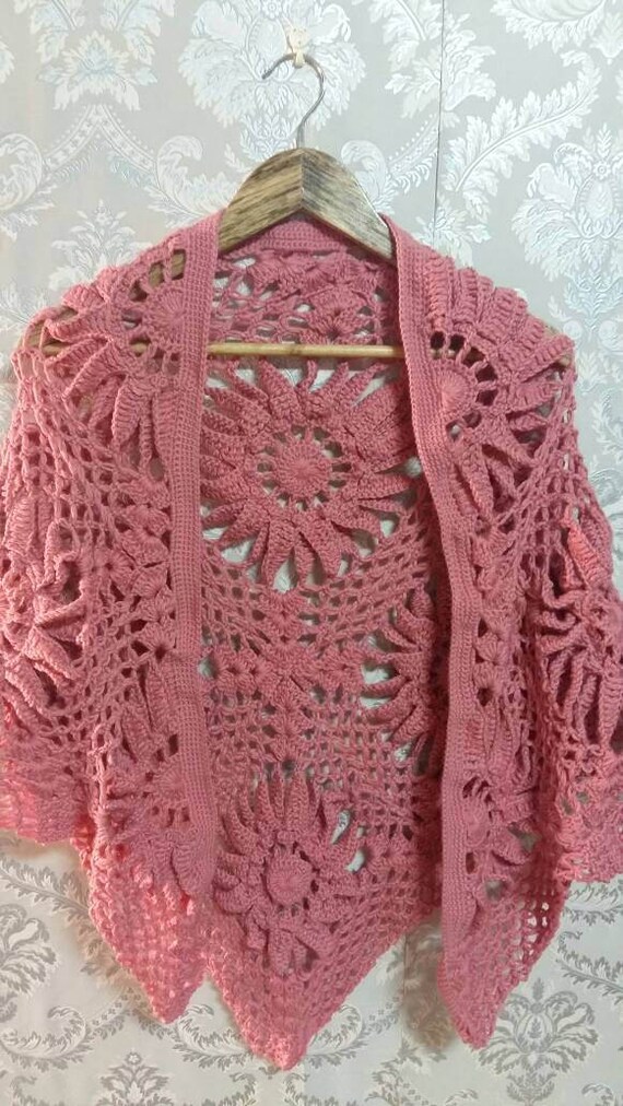 Items similar to crochet shawl flower on Etsy